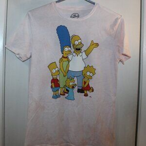 The Simpsons Adult Pink Tie Dye T-Shirt Unisex